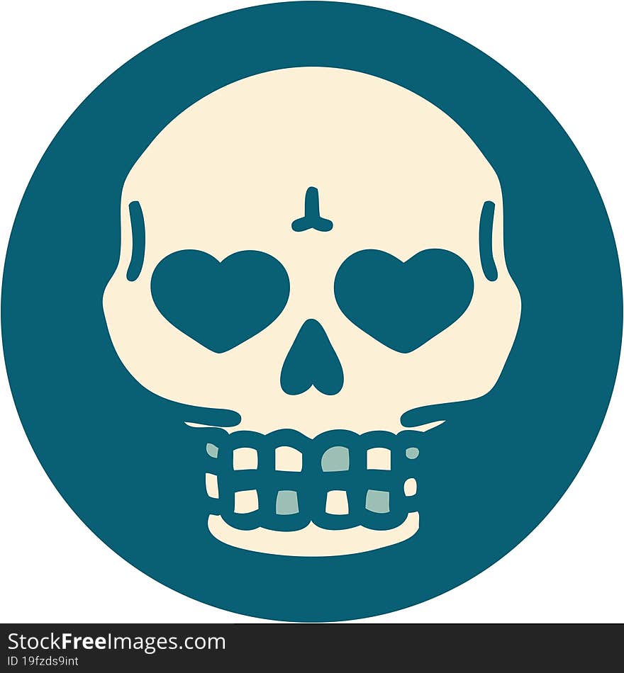 tattoo style icon of a skull