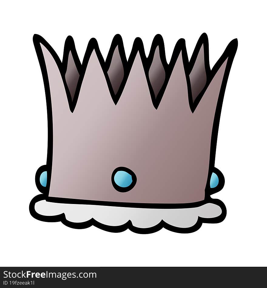 Cartoon Doodle Silver Crown