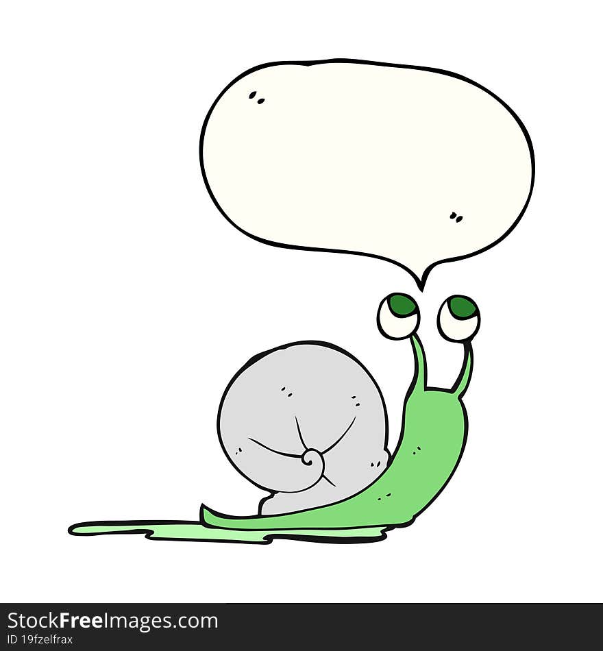 Speech Bubble Cartoon Snail