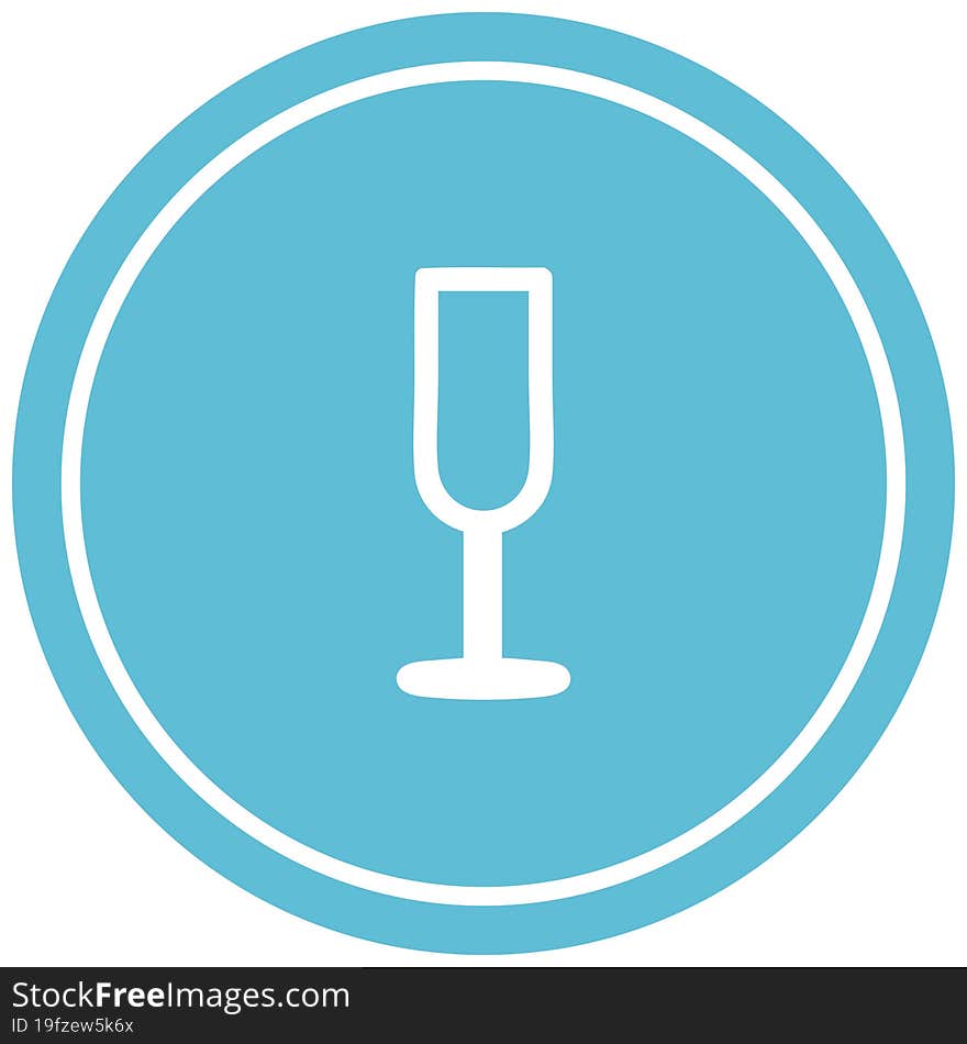 Champagne Flute Circular Icon