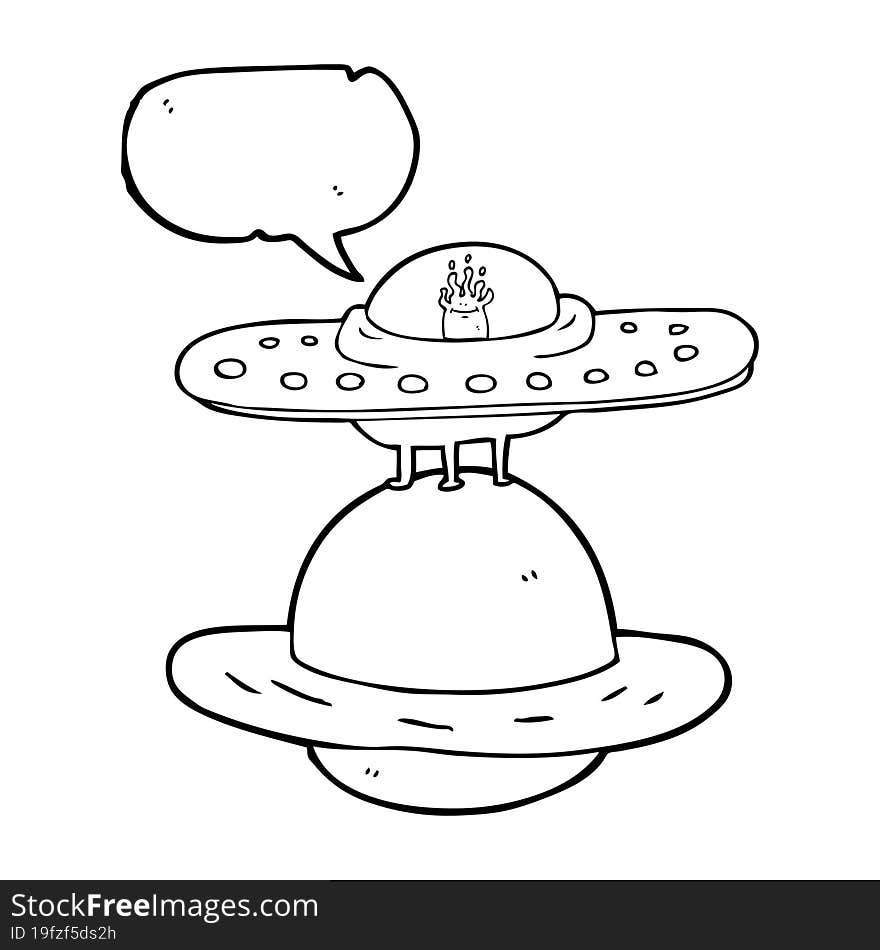 speech bubble cartoon flying saucer