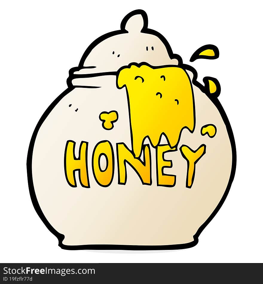 freehand drawn cartoon honey pot