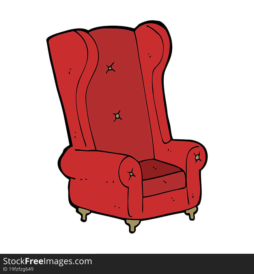 cartoon old armchair