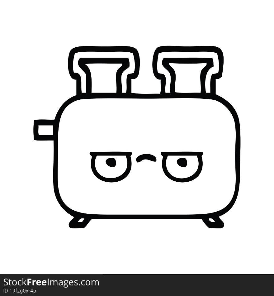 Line Drawing Cartoon Of A Toaster