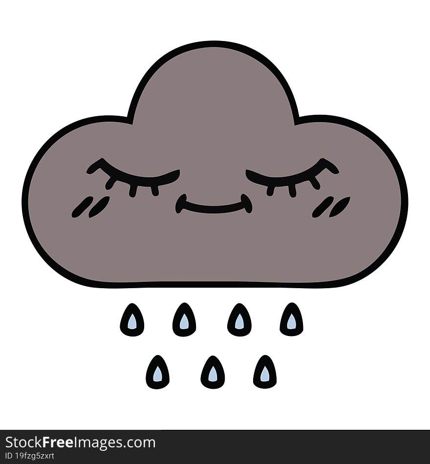 Cute Cartoon Storm Rain Cloud