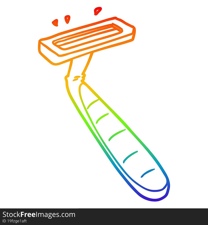 rainbow gradient line drawing cartoon disposable razor