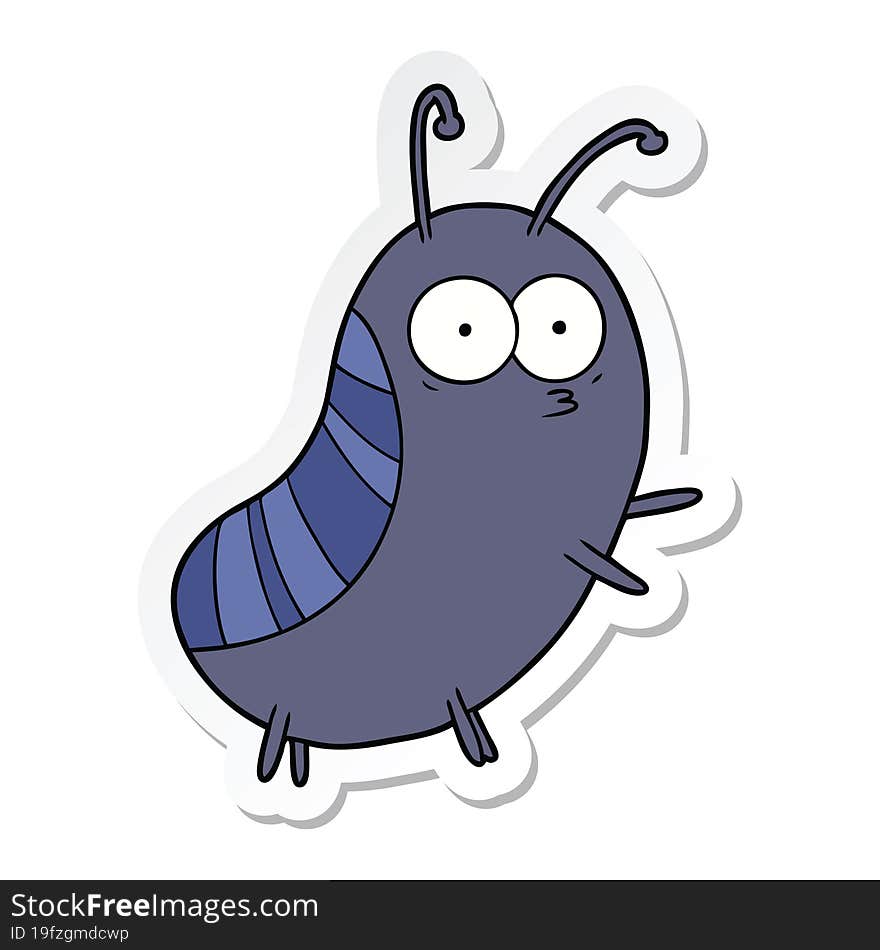 sticker of a funny cartoon beetle