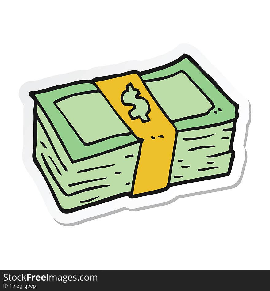 sticker of a cartoon cash