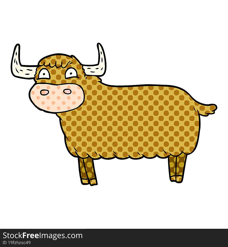 cartoon highland cow. cartoon highland cow