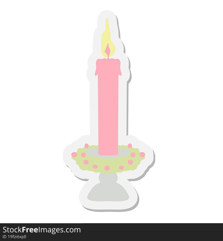 burning candle sticker