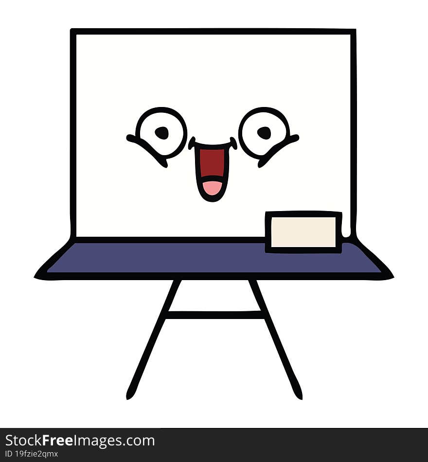 cute cartoon of a white board. cute cartoon of a white board