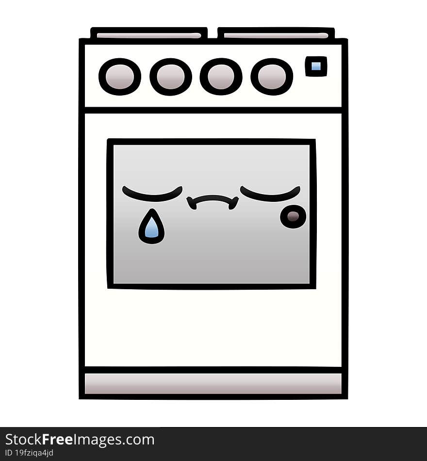 gradient shaded cartoon kitchen oven