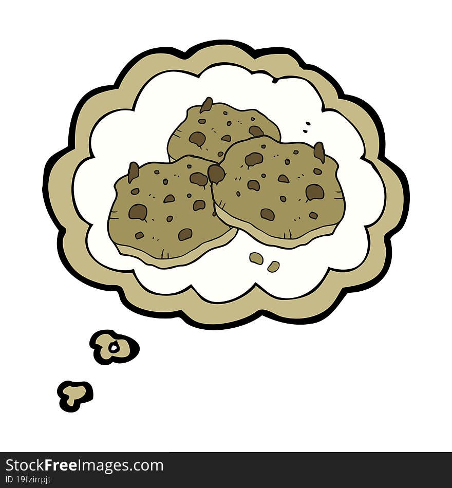 Thought Bubble Cartoon Chocolate Chip Cookies