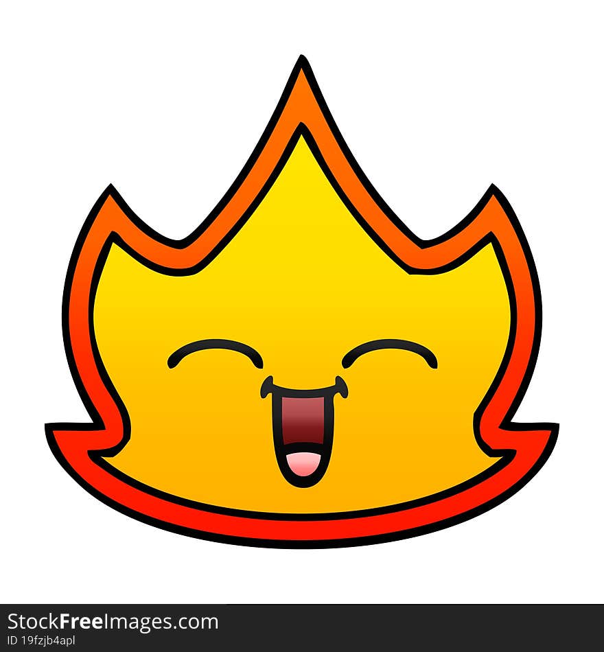 gradient shaded cartoon fire