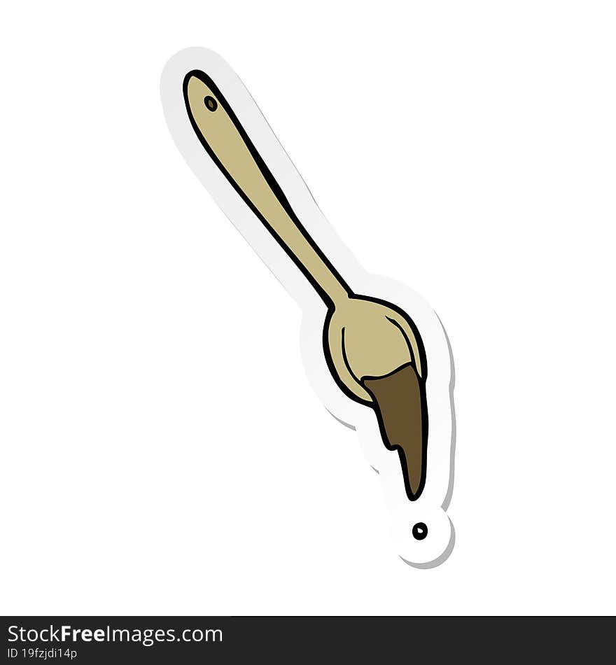 Sticker Of A Cartoon Spoon