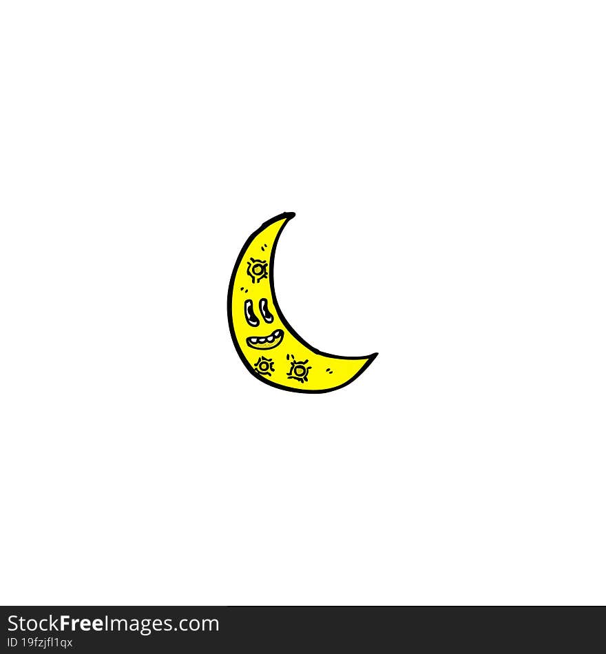 cartoon crescent moon