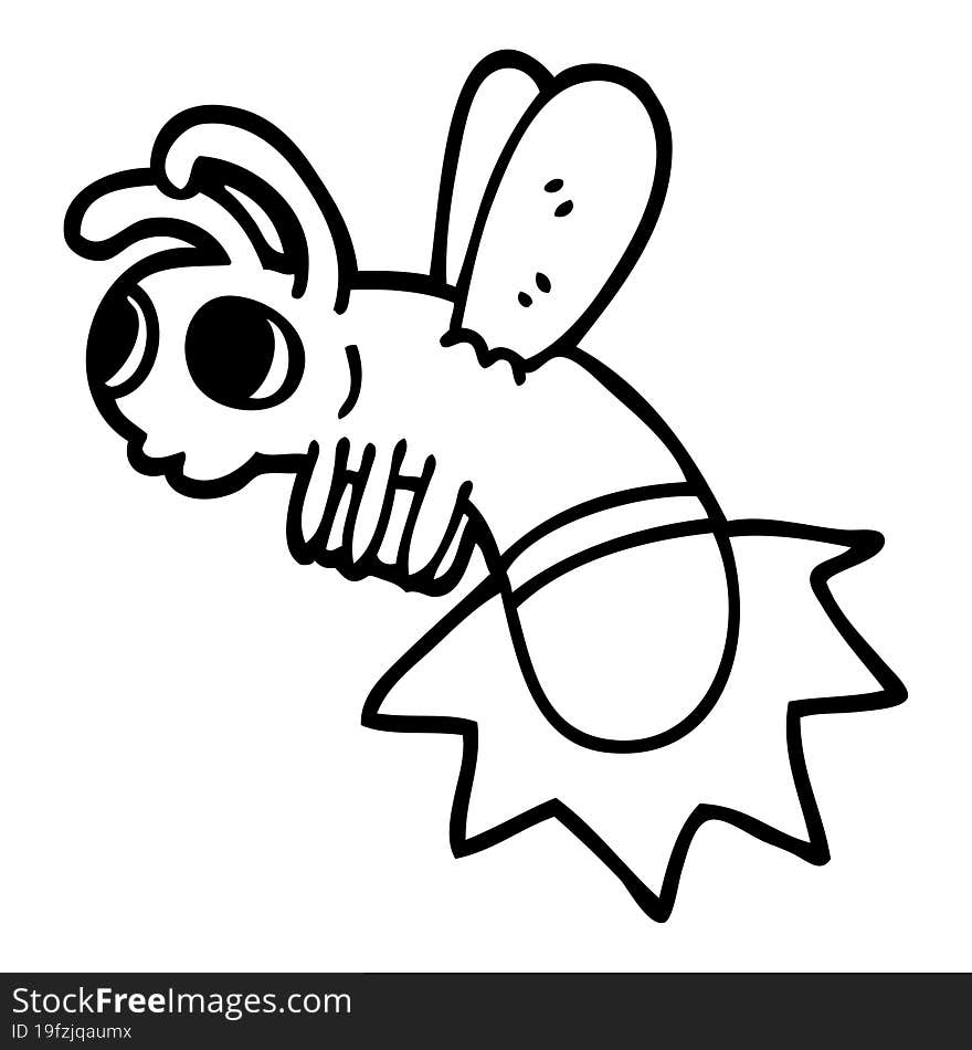 line drawing cartoon lightning bug