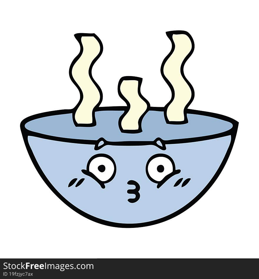 Cute Cartoon Bowl Of Hot Soup