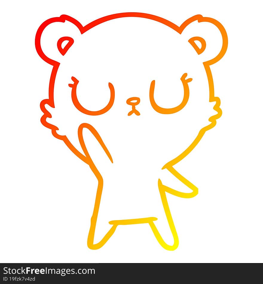 warm gradient line drawing peaceful cartoon bear