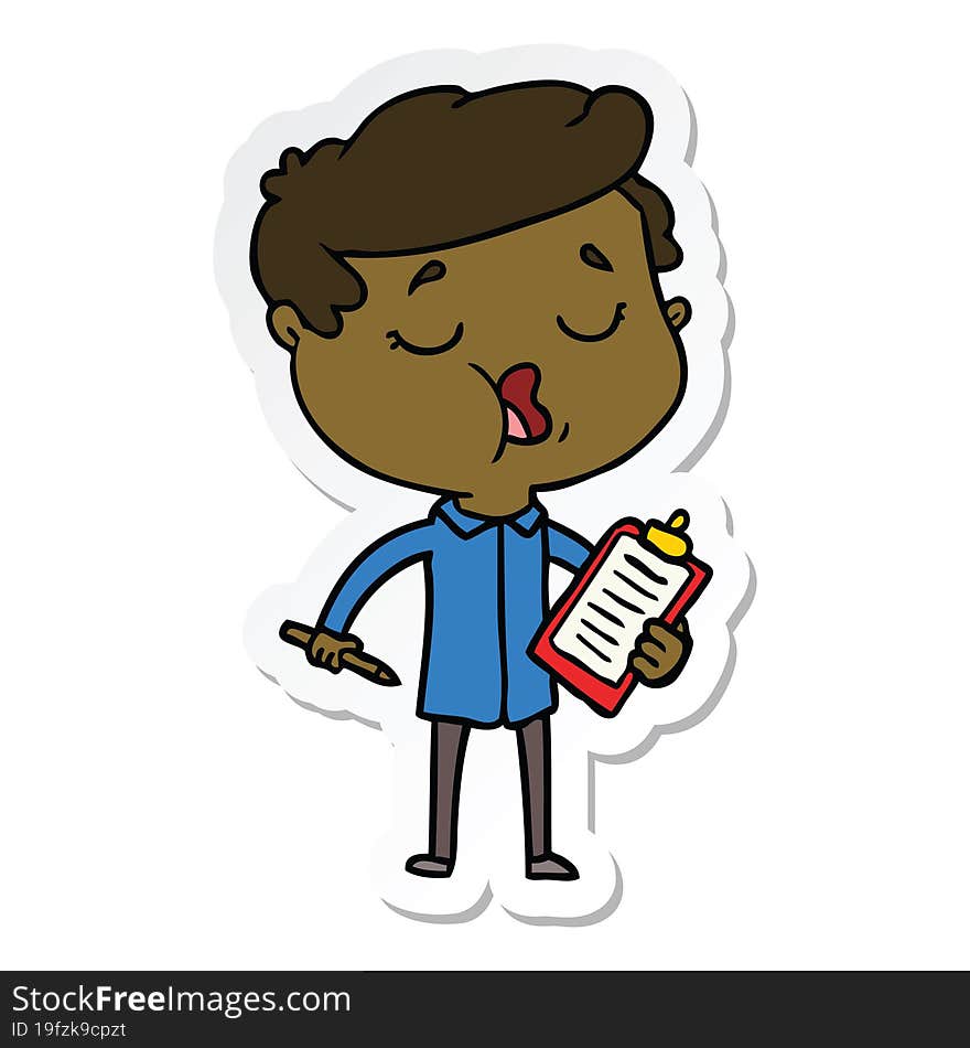 Sticker Of A Cartoon Man Talking