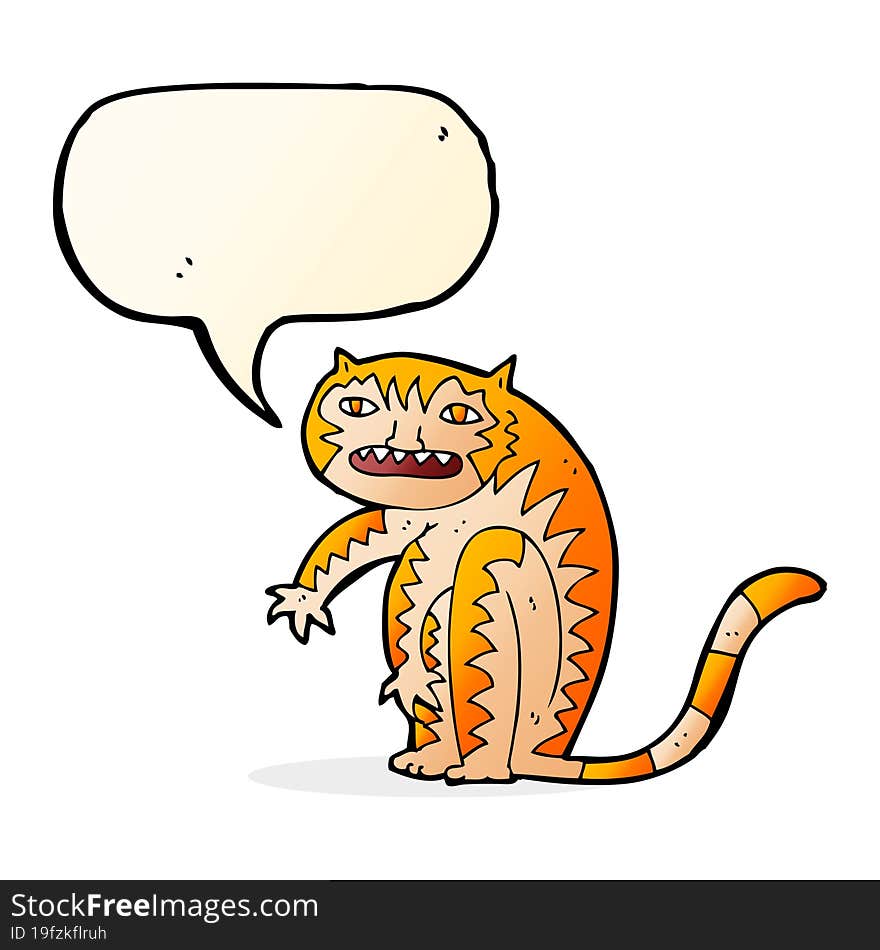 cartoon tiger with speech bubble