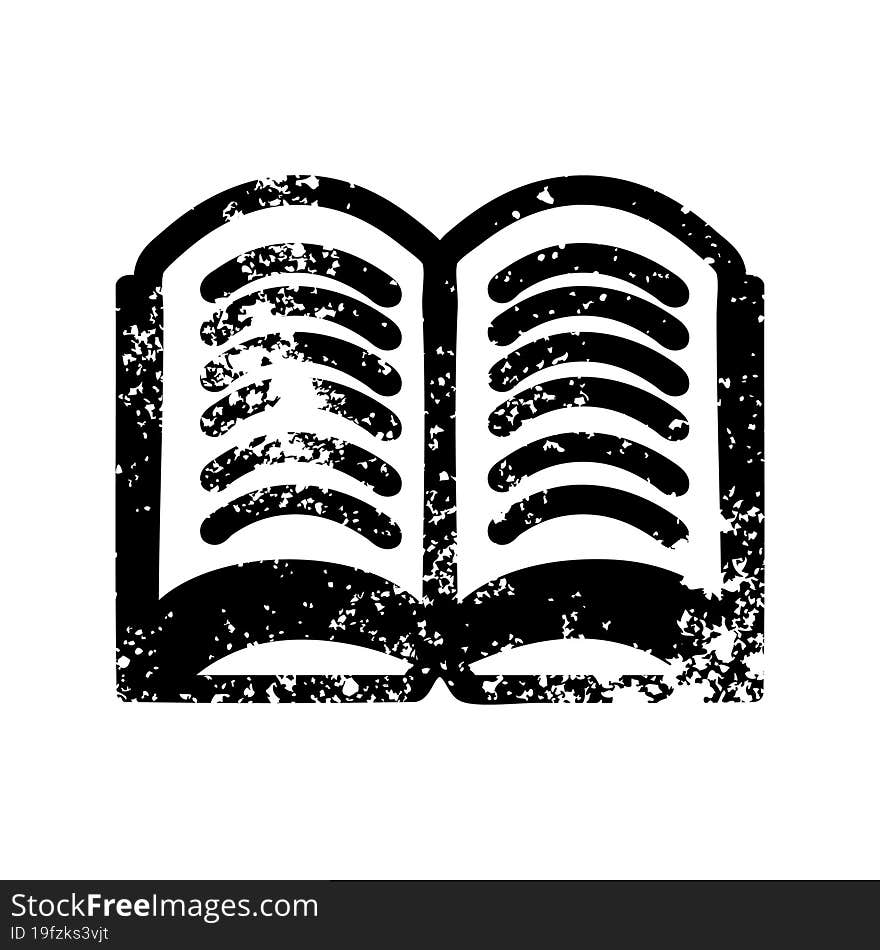 Open Book Distressed Icon