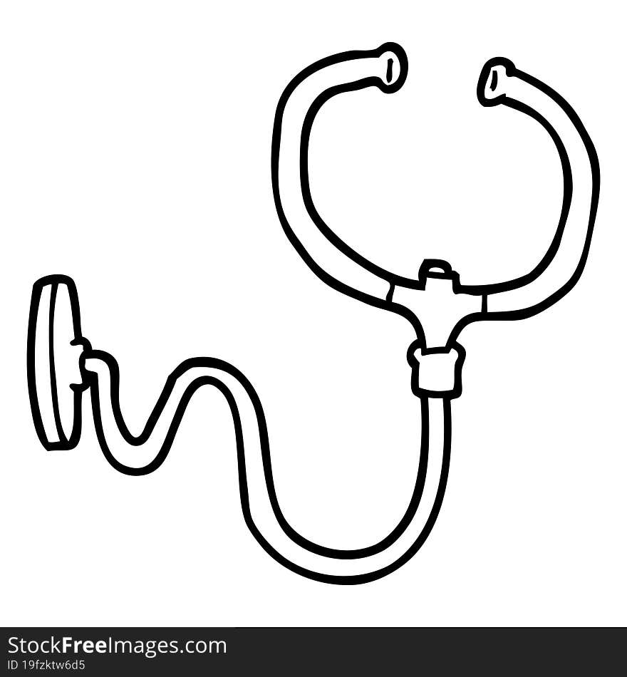 line drawing cartoon stethoscope