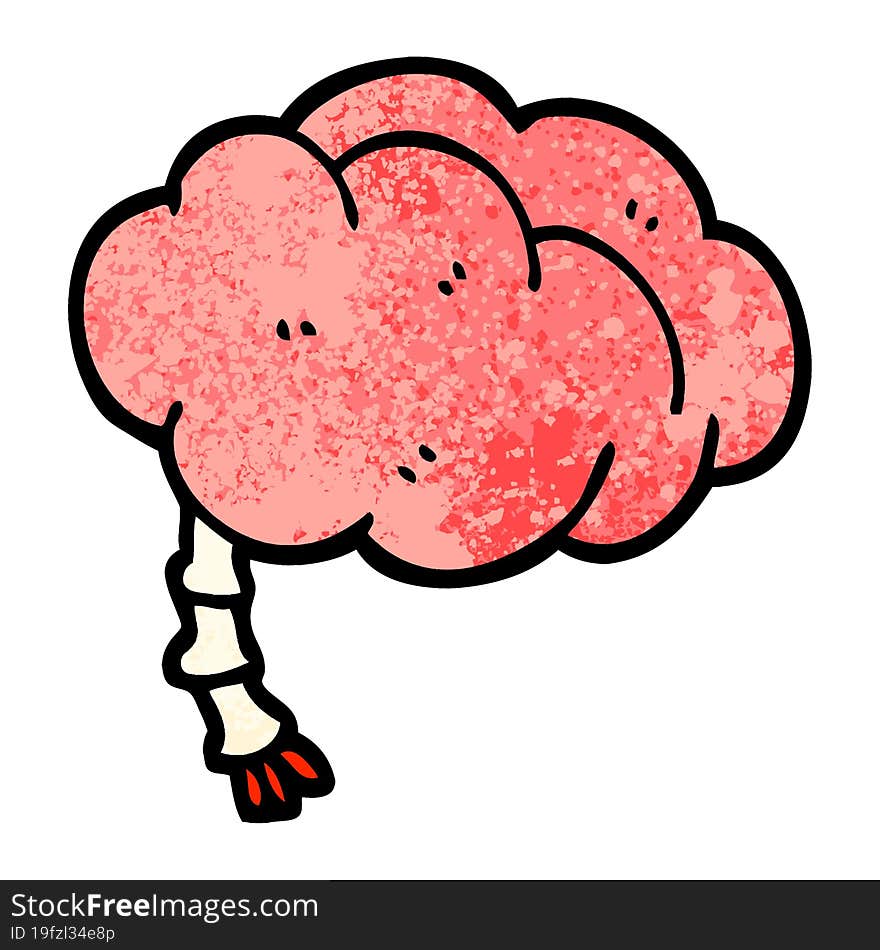 grunge textured illustration cartoon brain