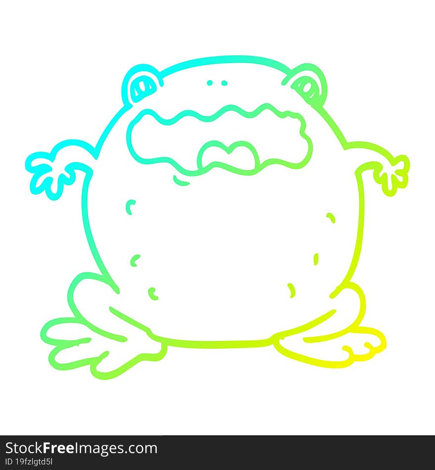 cold gradient line drawing cartoon toad