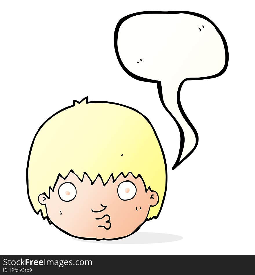 cartoon curious boy with speech bubble