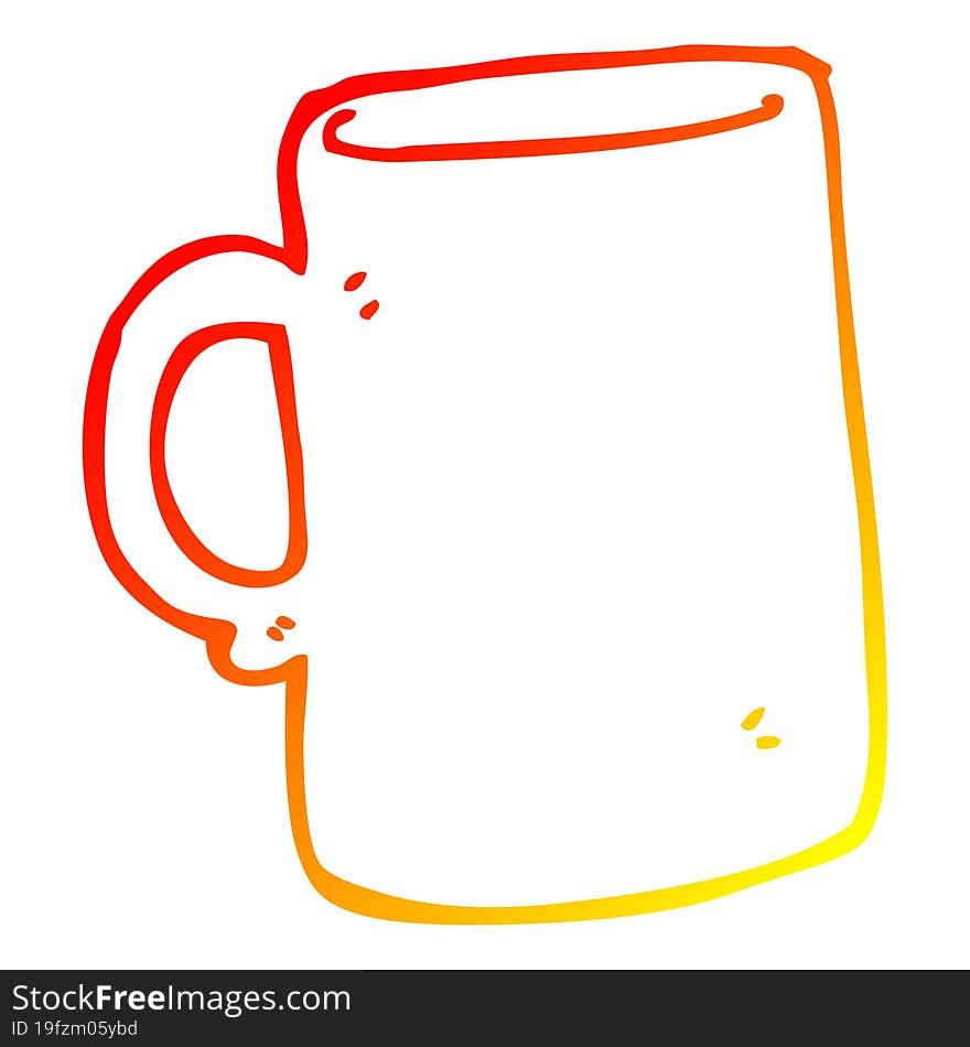 warm gradient line drawing cartoon mug