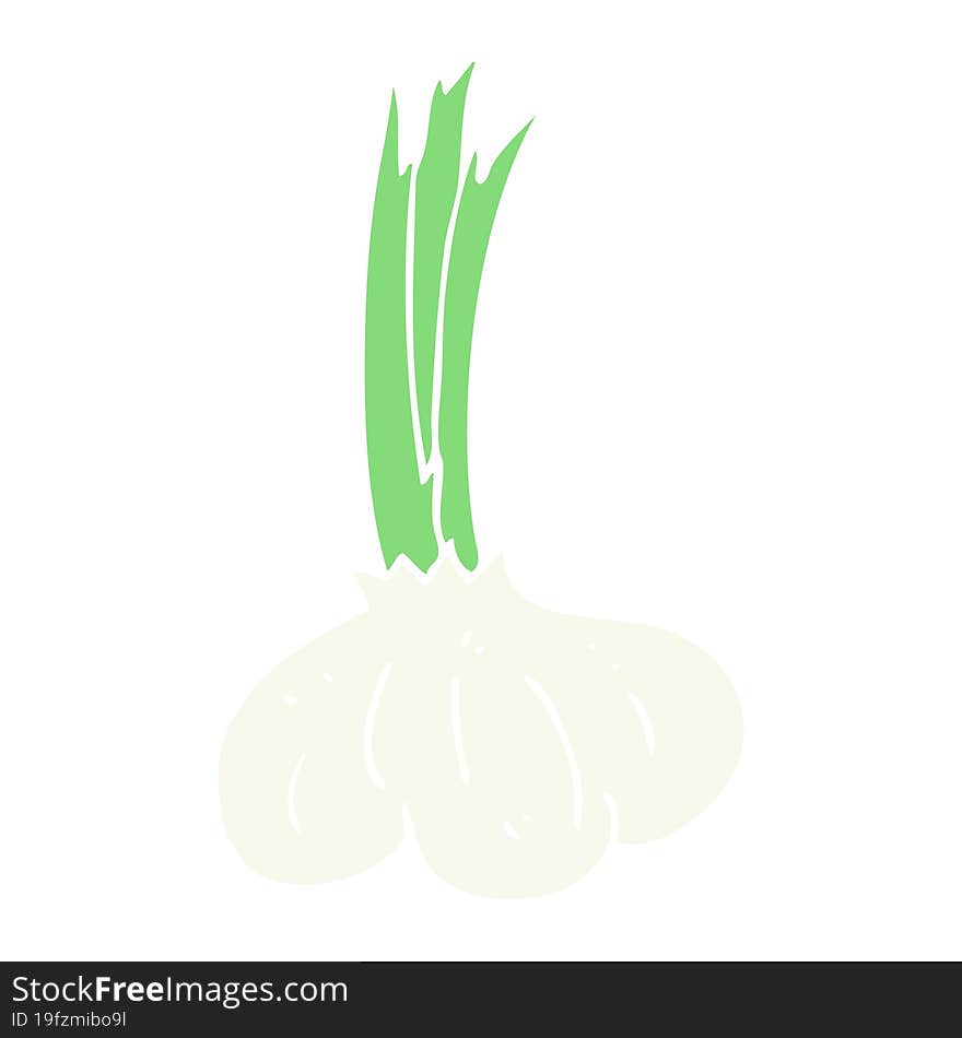 flat color illustration of a cartoon garlic