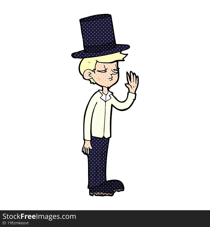 Cartoon Man Wearing Top Hat