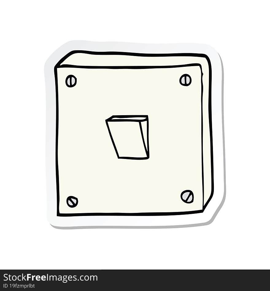 sticker of a cartoon light switch