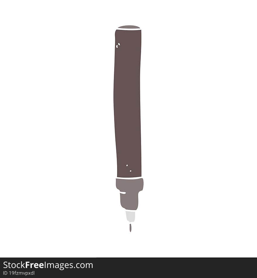 flat color illustration of a cartoon fineliner pen