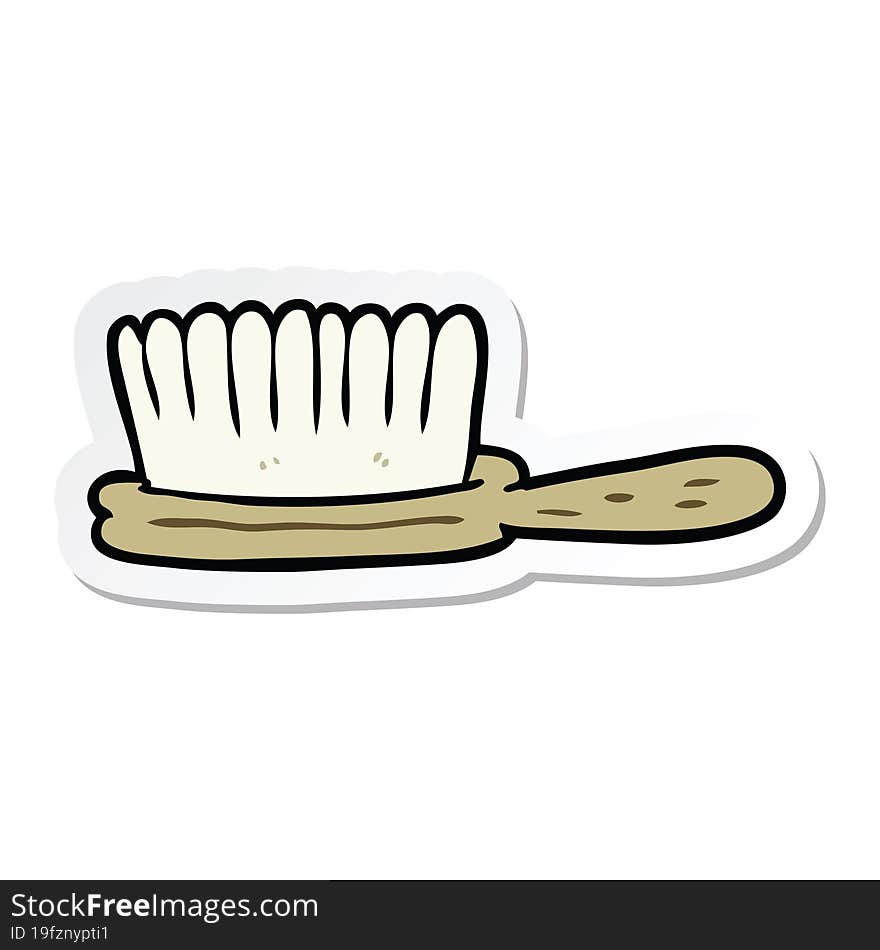 Sticker Of A Cartoon Hairbrush