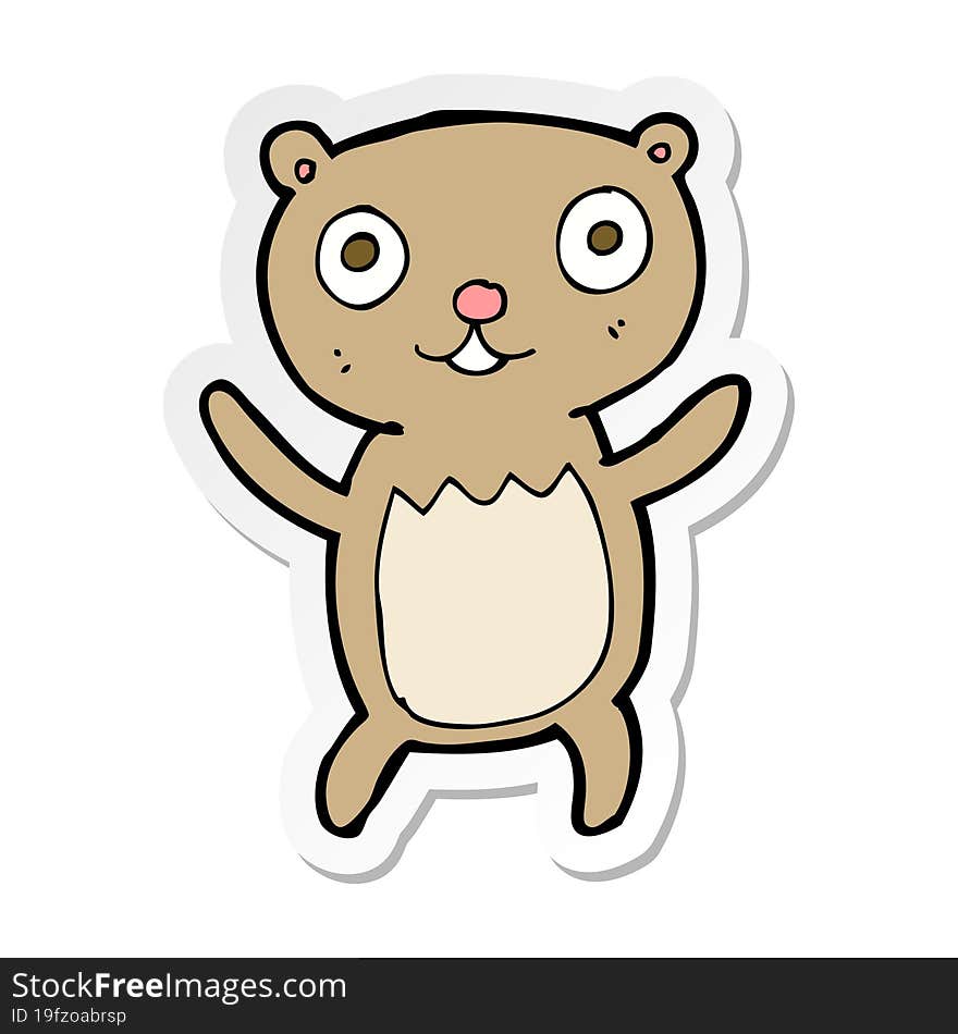 sticker of a cartoon teddy bear