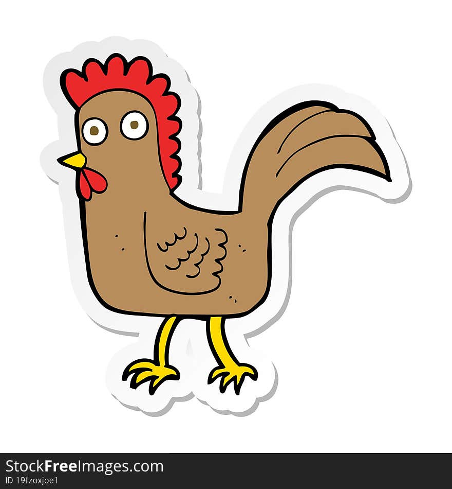 sticker of a cartoon chicken