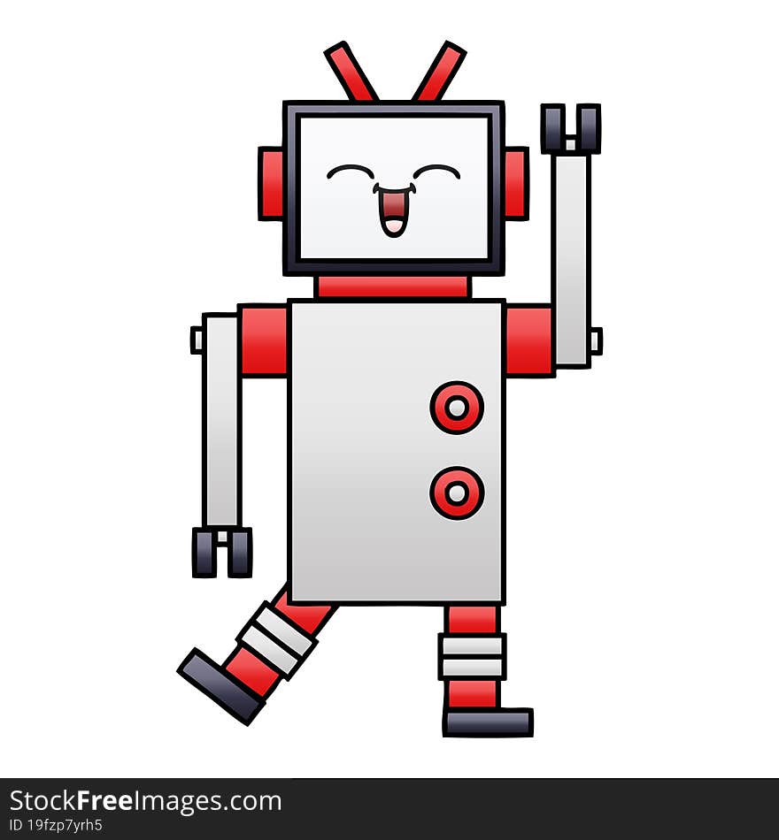 Gradient Shaded Cartoon Robot