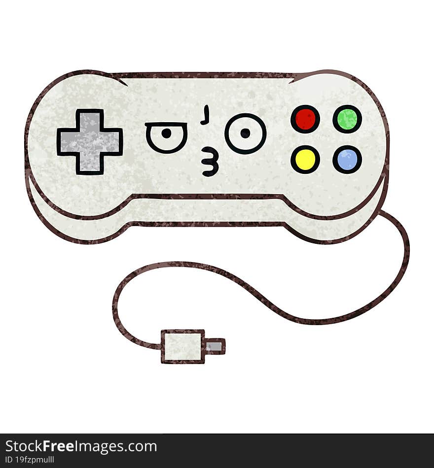 retro grunge texture cartoon game controller