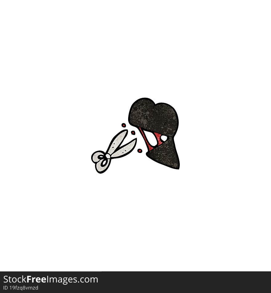 cut black heart cartoon