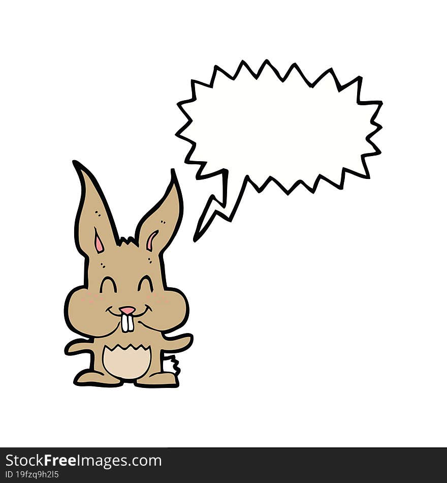 cartoon rabbit with speech bubble