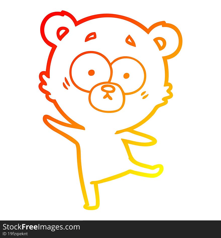 warm gradient line drawing worried bear cartoon