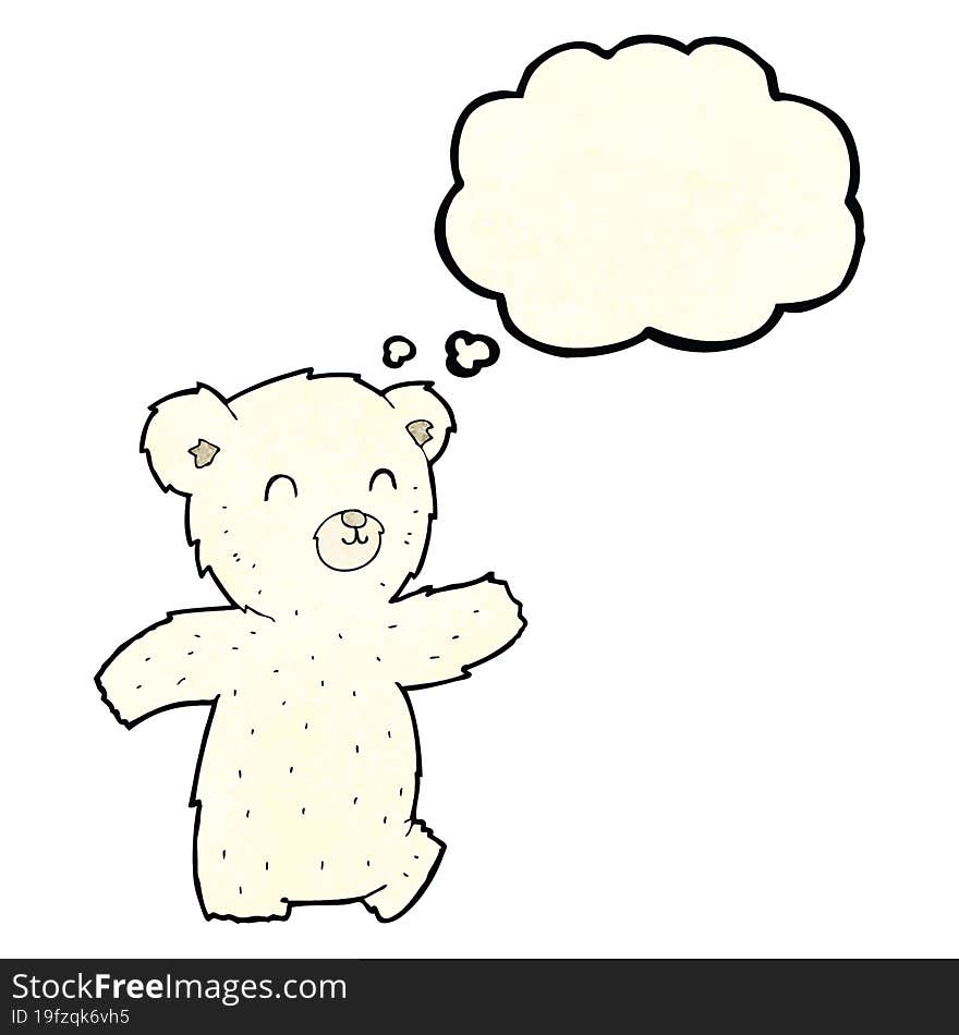 Cute Cartoon Polar Bear With Thought Bubble