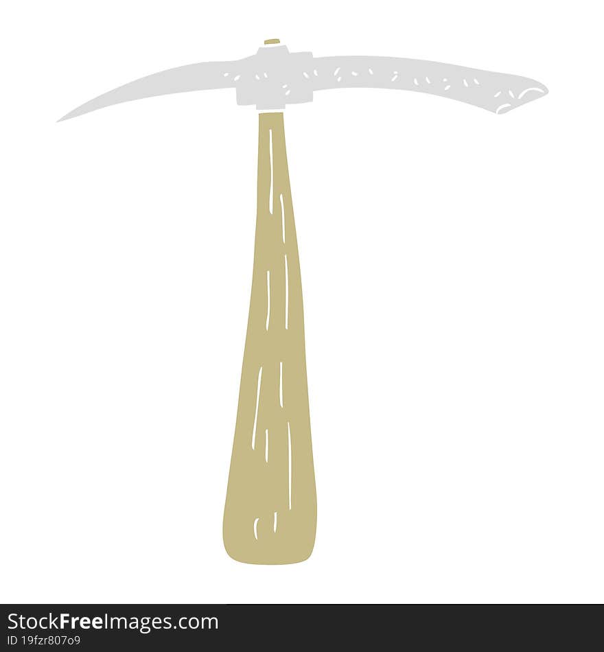 flat color illustration of a cartoon pick axe