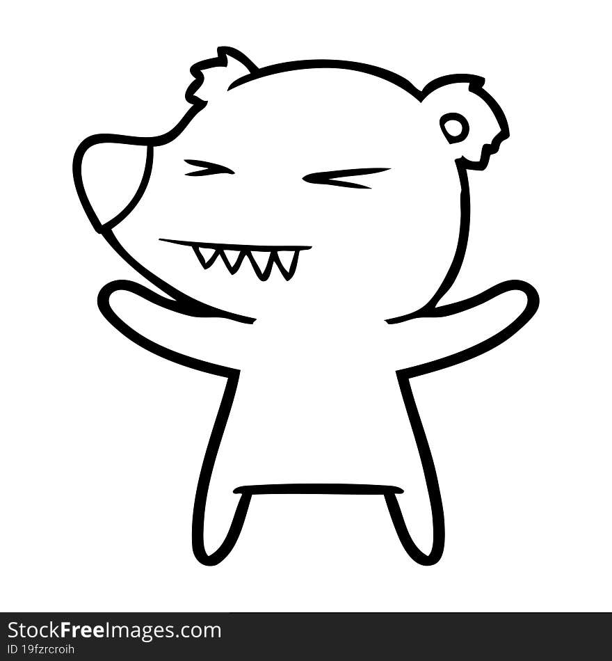 angry polar bear cartoon. angry polar bear cartoon