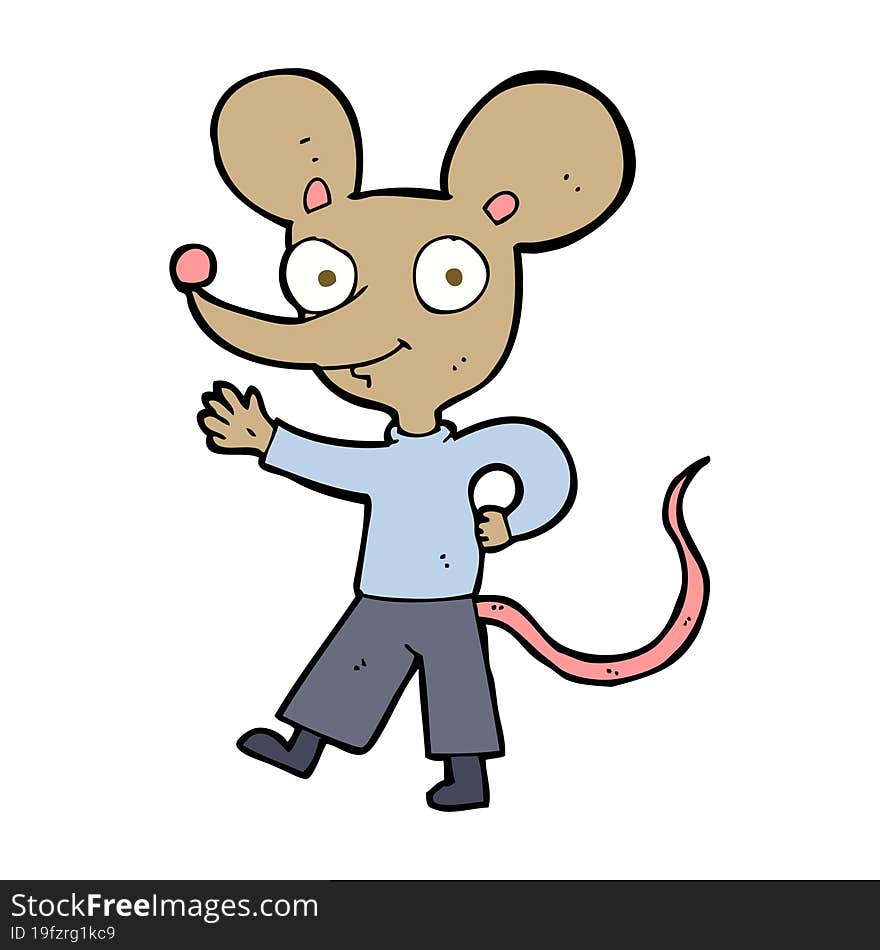 Cartoon Waving Mouse