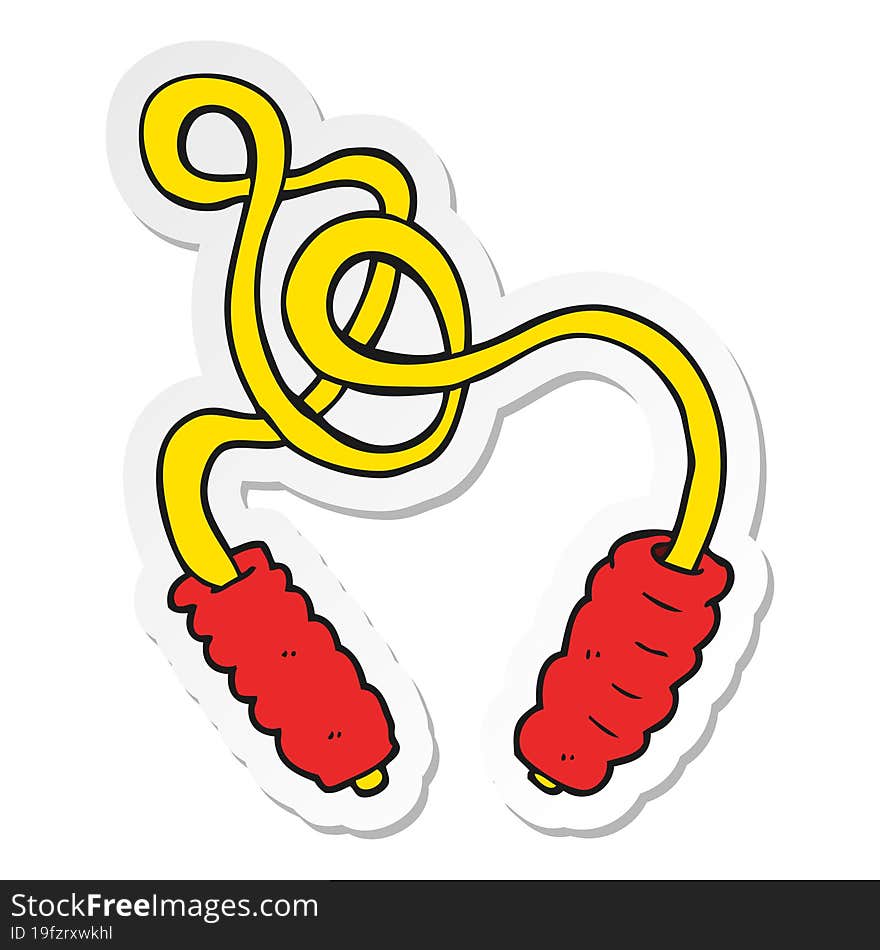 sticker of a cartoon skipping rope