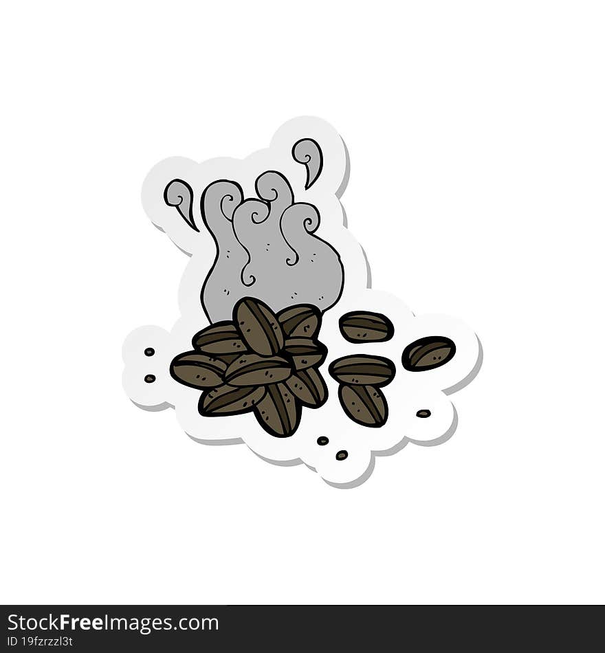 sticker of a cartoon coffee beans