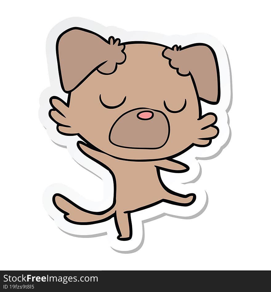 sticker of a cartoon dog